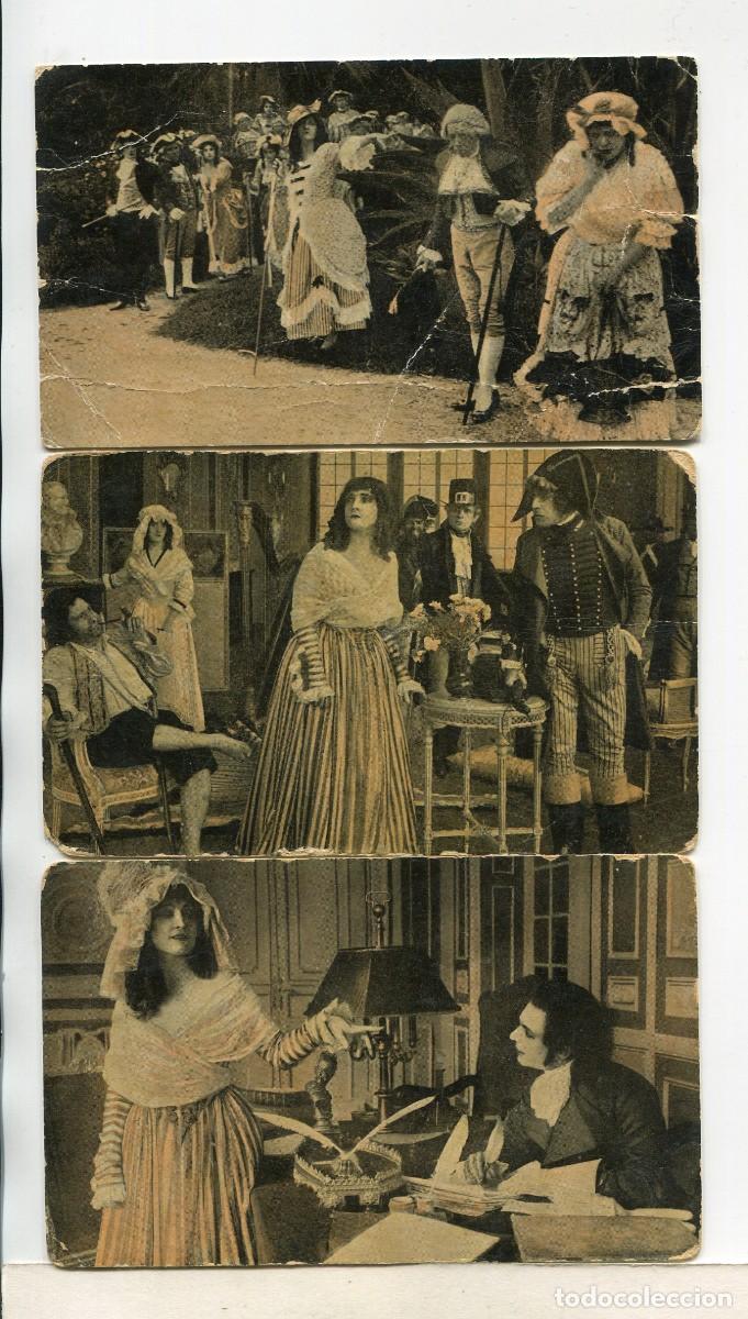  Flyers Publicitaires de films Anciens: MADAME TALLIEN, con Lyda Borelli. 3 POSTALES A&Ntilde;OS 20..