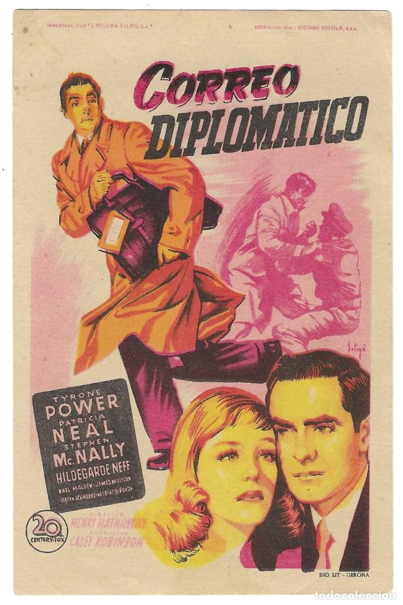 Cine: Programa Cine. Correo Diplom&aacute;tico. Tyrone Power. 19-1892 - Foto 1