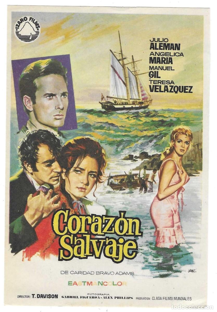  Flyers Publicitaires de films Anciens: Programa Cine. Coraz&oacute;n Salvaje. Julio Alem&aacute;n. 19-1897
