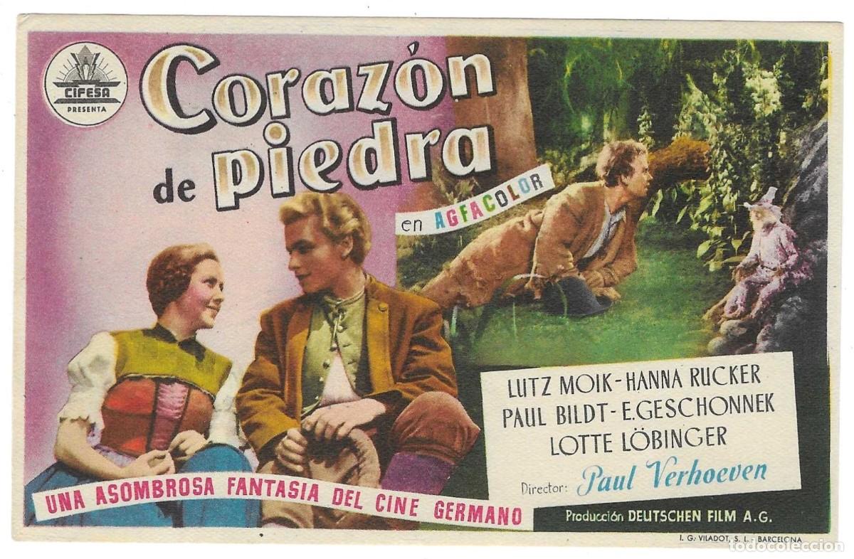  Flyers Publicitaires de films Anciens: Programa Cine. Coraz&oacute;n de Piedra. Lutz Moik. 19-1898