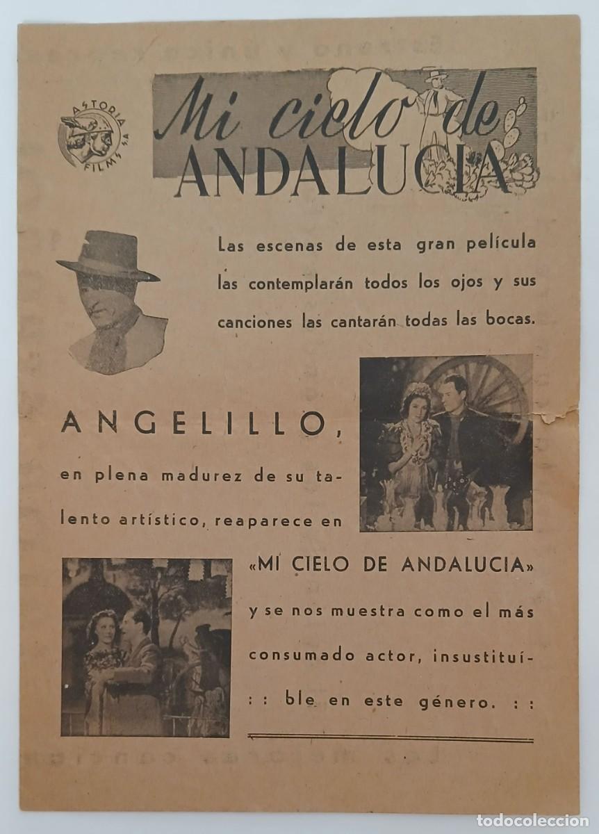 Cine: Programa de cine de 1942. Mi cielo de Andaluc&iacute;a - Foto 1