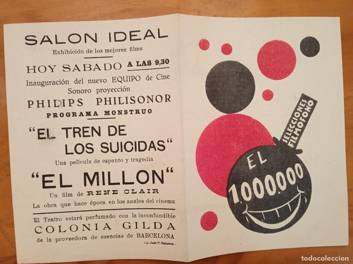  Flyers Publicitaires de films Anciens: AL1-- PROGRAMA DE CINE DE LA PELICULA---EL MILLON