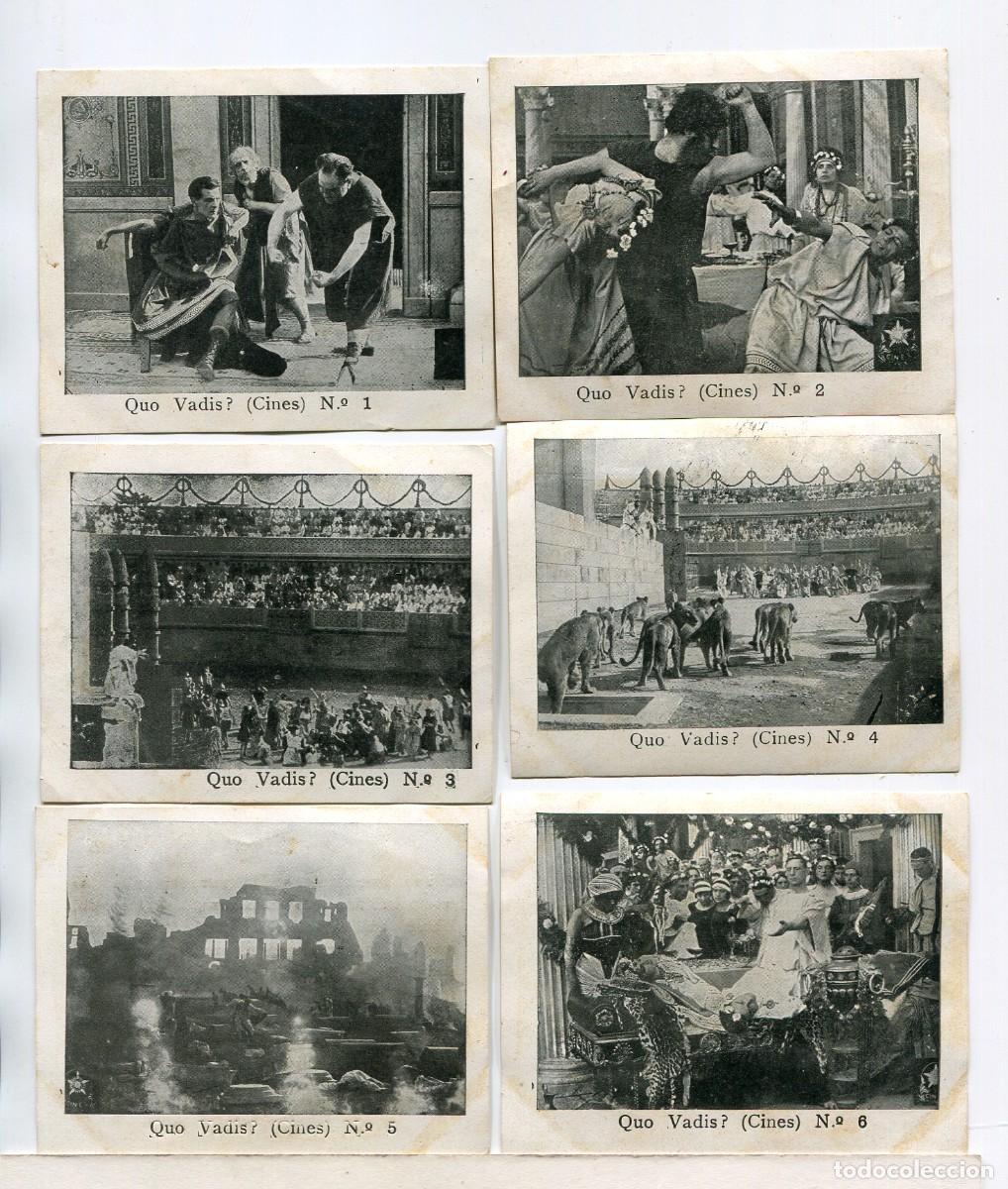  Flyers Publicitaires de films Anciens: QUO VADIS?. 6 CROMOS-FOTOTIPIAS 7 X 9 cms., COLECCI&Oacute;N COMPLETA. 1913-15
