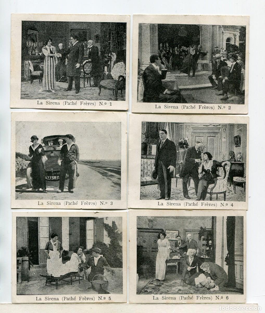  Flyers Publicitaires de films Anciens: LA SIRENA. 6 CROMOS-FOTOTIPIAS 7 X 9 cms., COLECCI&Oacute;N COMPLETA. 1913-15