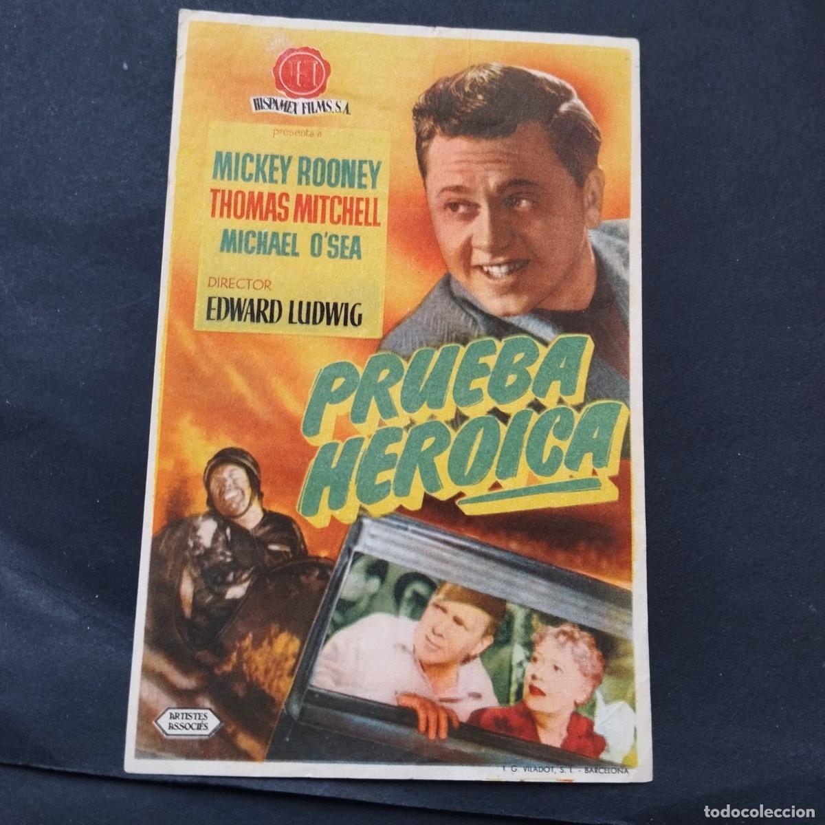 Cine: FOLLETO ORIGINAL- PRUEBA HEROICA -VER FOTOS QUE NO TE FALTE EN TU COLECCI&Oacute;N
