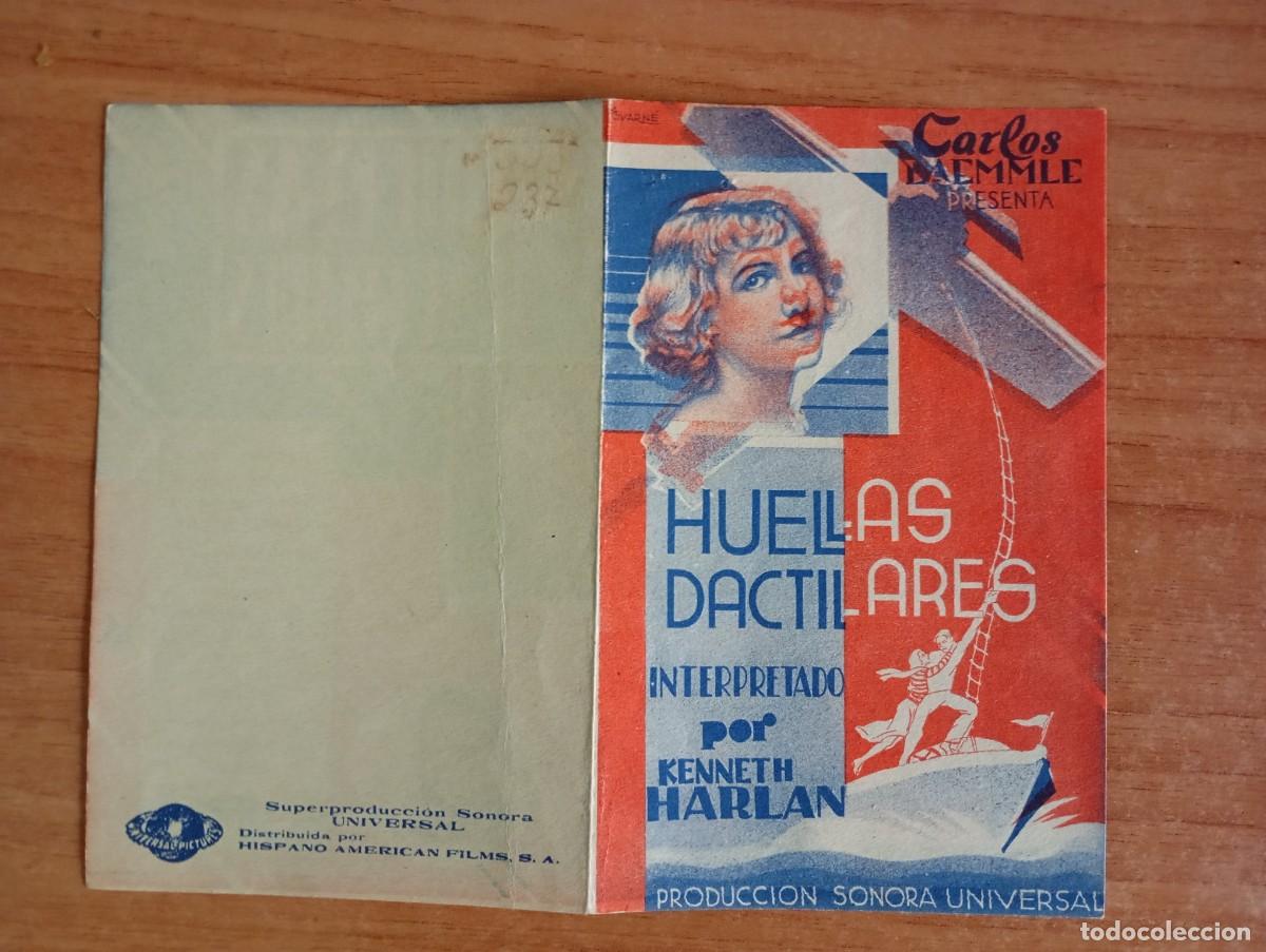 Flyers Publicitaires de films Anciens: AL1-- PROGRAMA DE CINE DE LA PELICULA---HUELLAS DACTILARES