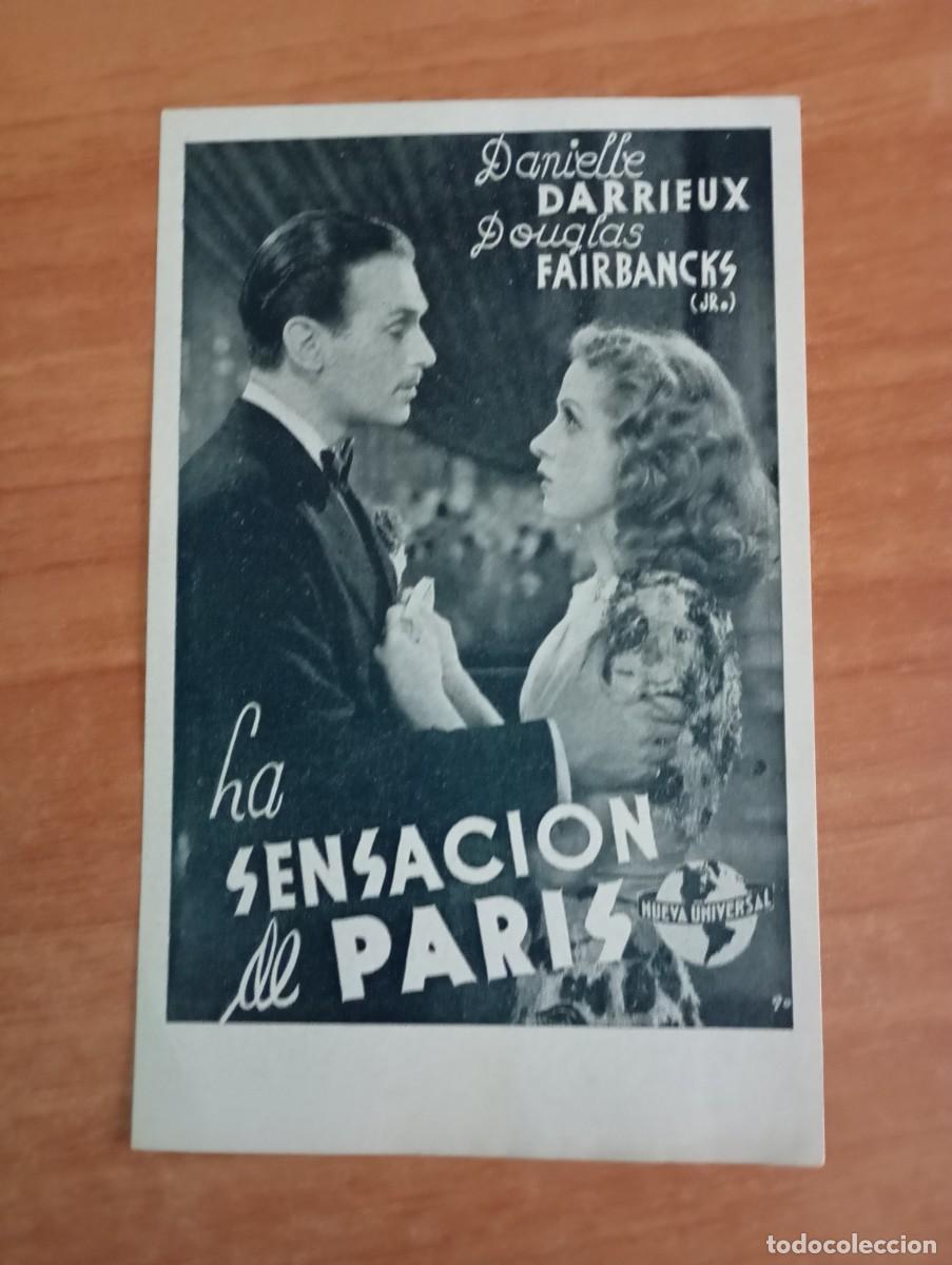  Flyers Publicitaires de films Anciens: AL1-- PROGRAMA DE CINE DE LA PELICULA--- LA SENSACION DE PARIS ct