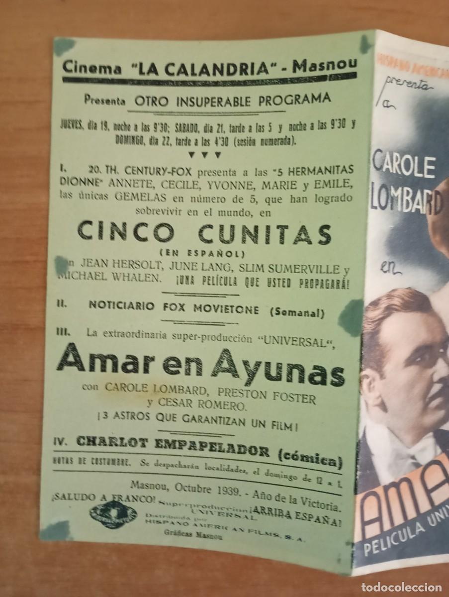 Cine: AL1-- PROGRAMA DE CINE DE LA PELICULA--- AMAR EN AYUNAS - Foto 2
