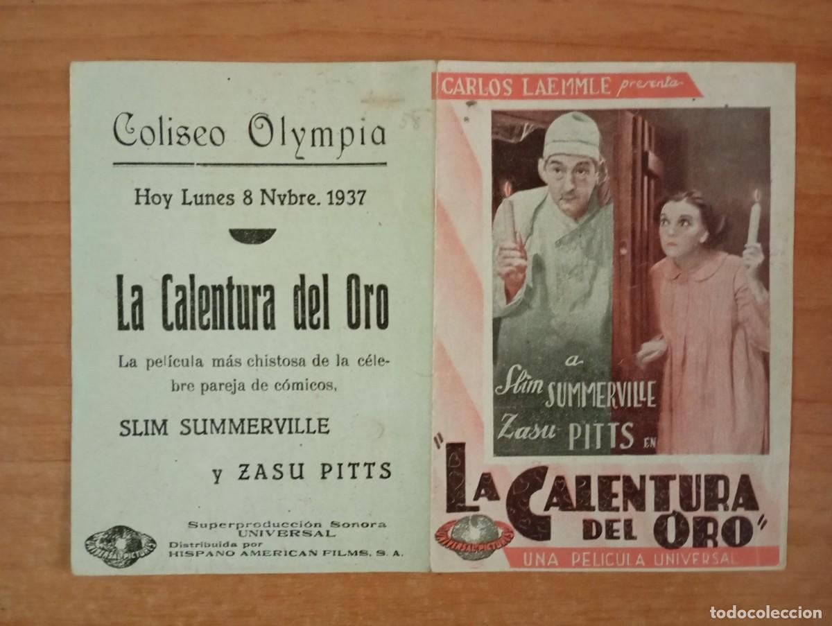 Cine: AL1-- PROGRAMA DE CINE DE LA PELICULA---LA CALENTURA DEL ORO - Foto 1