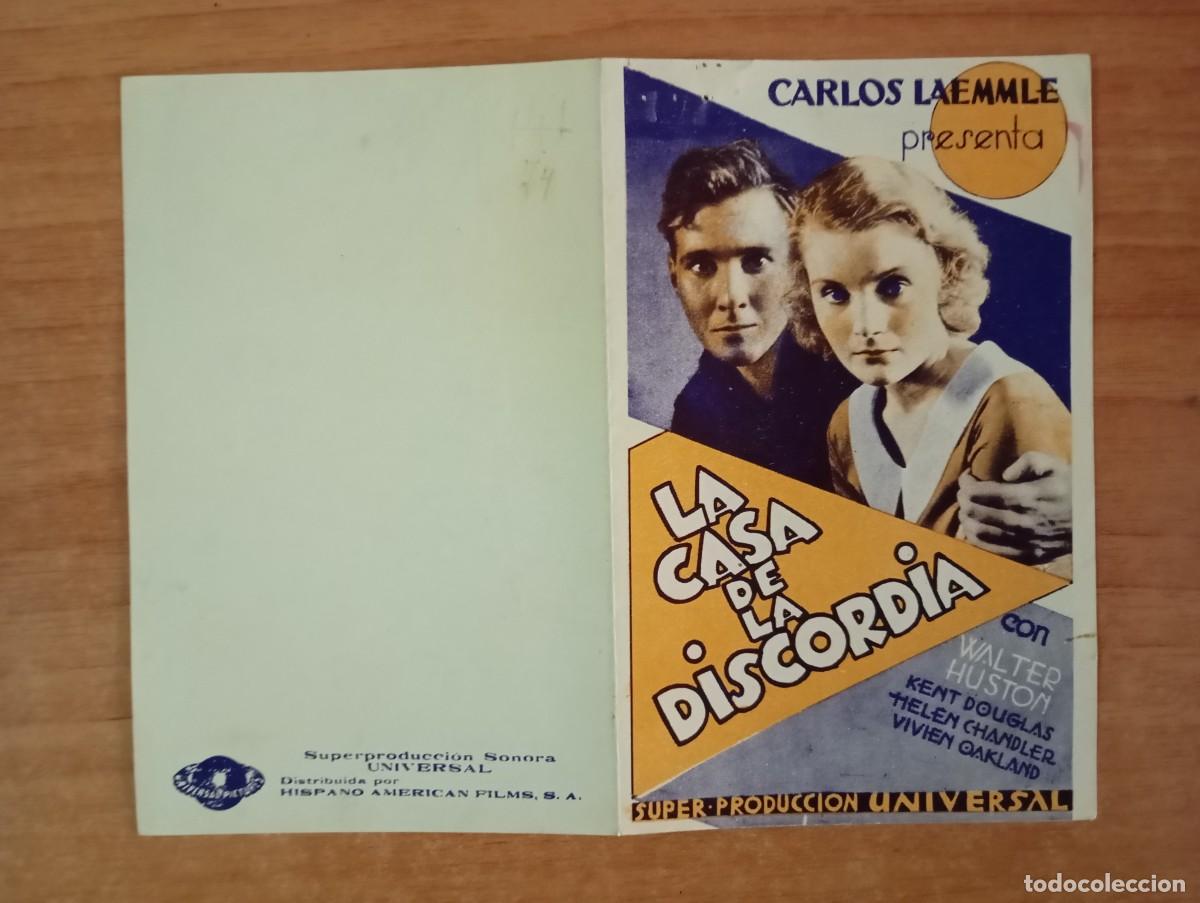  Flyers Publicitaires de films Anciens: AL1-- PROGRAMA DE CINE DE LA PELICULA---LA CASA DE LA DISCORDIA