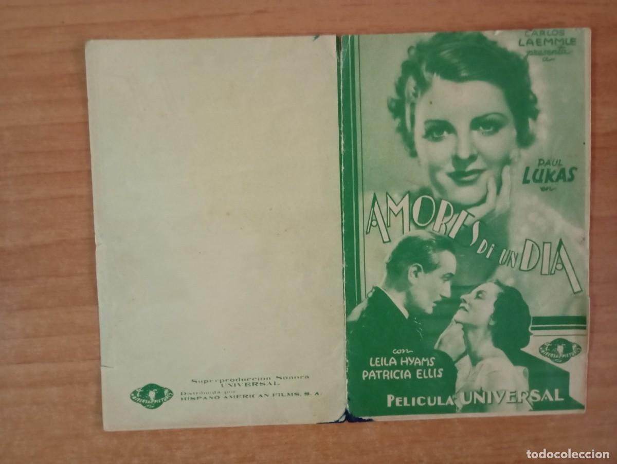  Flyers Publicitaires de films Anciens: AL1-- PROGRAMA DE CINE DE LA PELICULA--AMORES DE UN D&Iacute;A