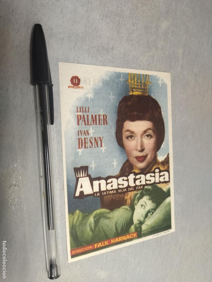 Cine: ANASTASIA / LILLI PALMER, IVAN DESNY / FOLLETO DE MANO CON PUBLICIDAD