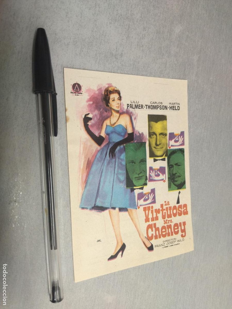 Cine: LA VIRTUOSA MRS. CHENEY / LILLI PALMER / FOLLETO DE MANO CON PUBLICIDAD