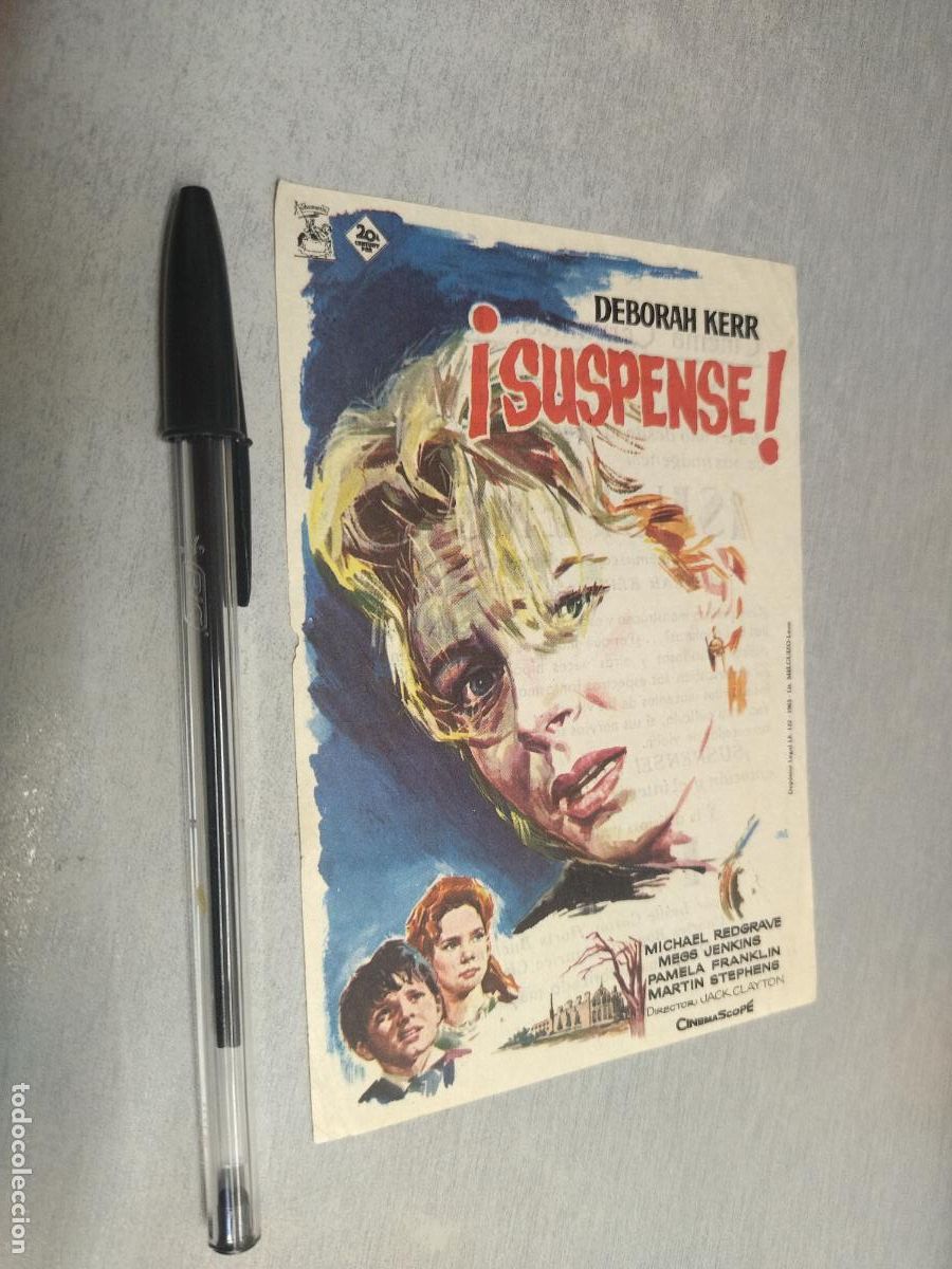 Cine: &iexcl;SUSPENSE! / DEBORAH KERR / FOLLETO DE MANO CON PUBLICIDAD