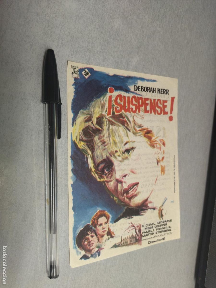 Cine: &iexcl;SUSPENSE! / DEBORAH KERR / FOLLETO DE MANO CON PUBLICIDAD