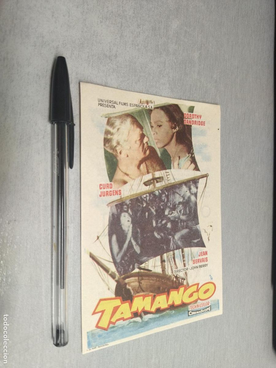 Cine: TAMANGO / DOROTHY DANDRIDGE / FOLLETO DE MANO CON PUBLICIDAD