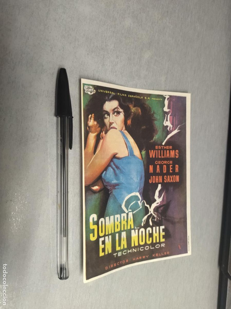 Cine: SOMBRA EN LA NOCHE / ESTHER WILLIAMS / FOLLETO DE MANO CON PUBLICIDAD