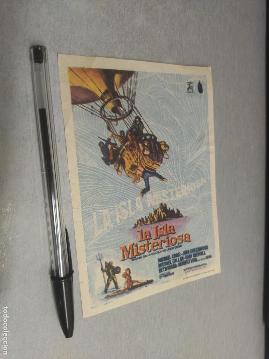 Kino: LA ISLA MISTERIOSA / FOLLETO DE MANO CON PUBLICIDAD
