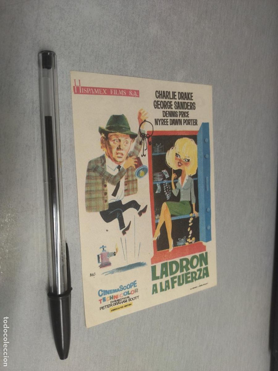 Kino: LADR&Oacute;N A LA FUERZA / CHARLIE DRAKE / FOLLETO DE MANO CON PUBLICIDAD