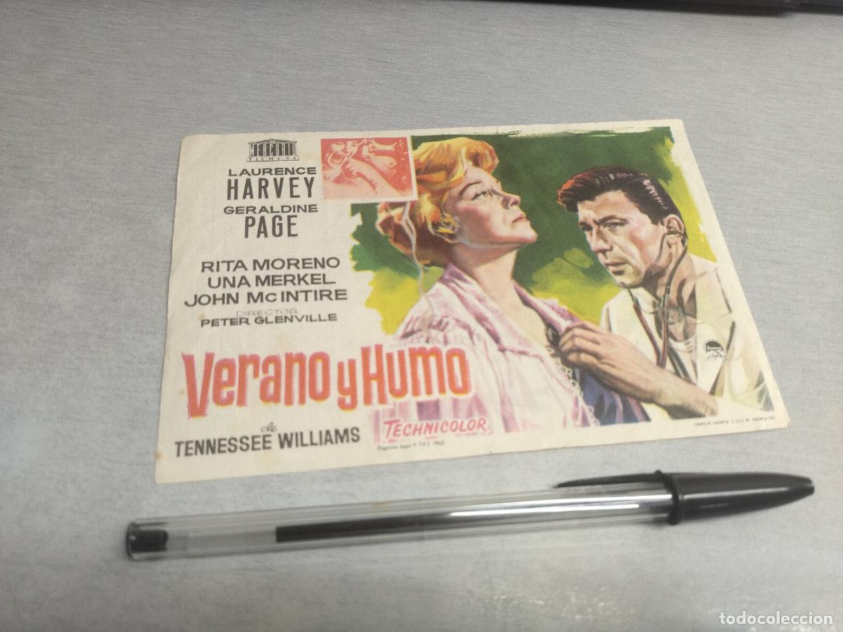 Kino: VERANO Y HUMO / LAURENCE HARVEY, GERALDINE PAGE / FOLLETO DE MANO CON PUBLICIDAD