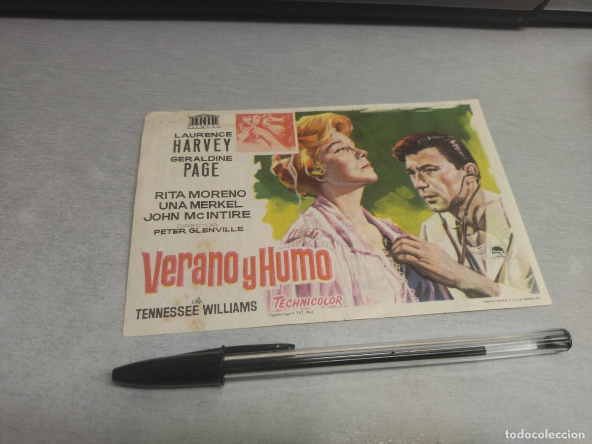 Kino: VERANO Y HUMO / LAURENCE HARVEY, GERALDINE PAGE / FOLLETO DE MANO CON PUBLICIDAD