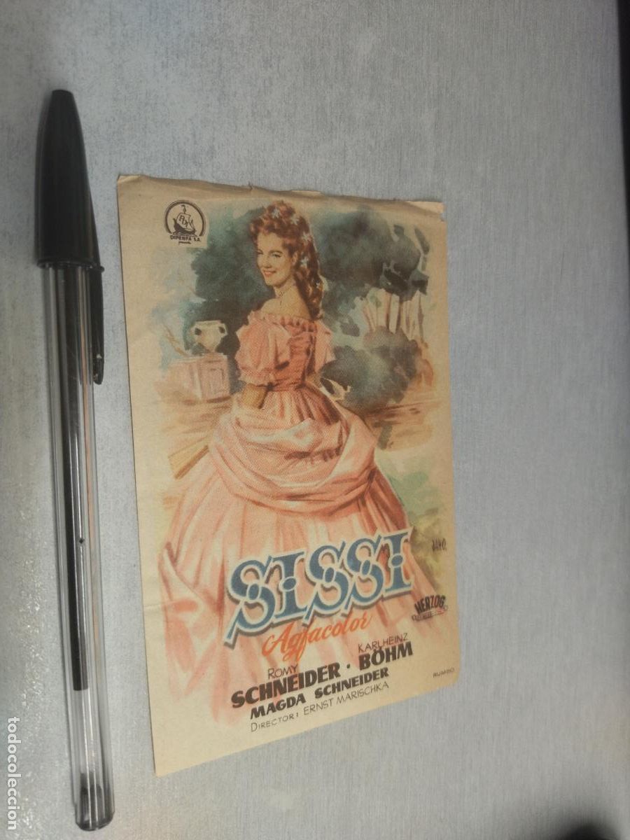 Cine: SISSI / ROMY SCHNEIDER / FOLLETO DE MANO CON PUBLICIDAD