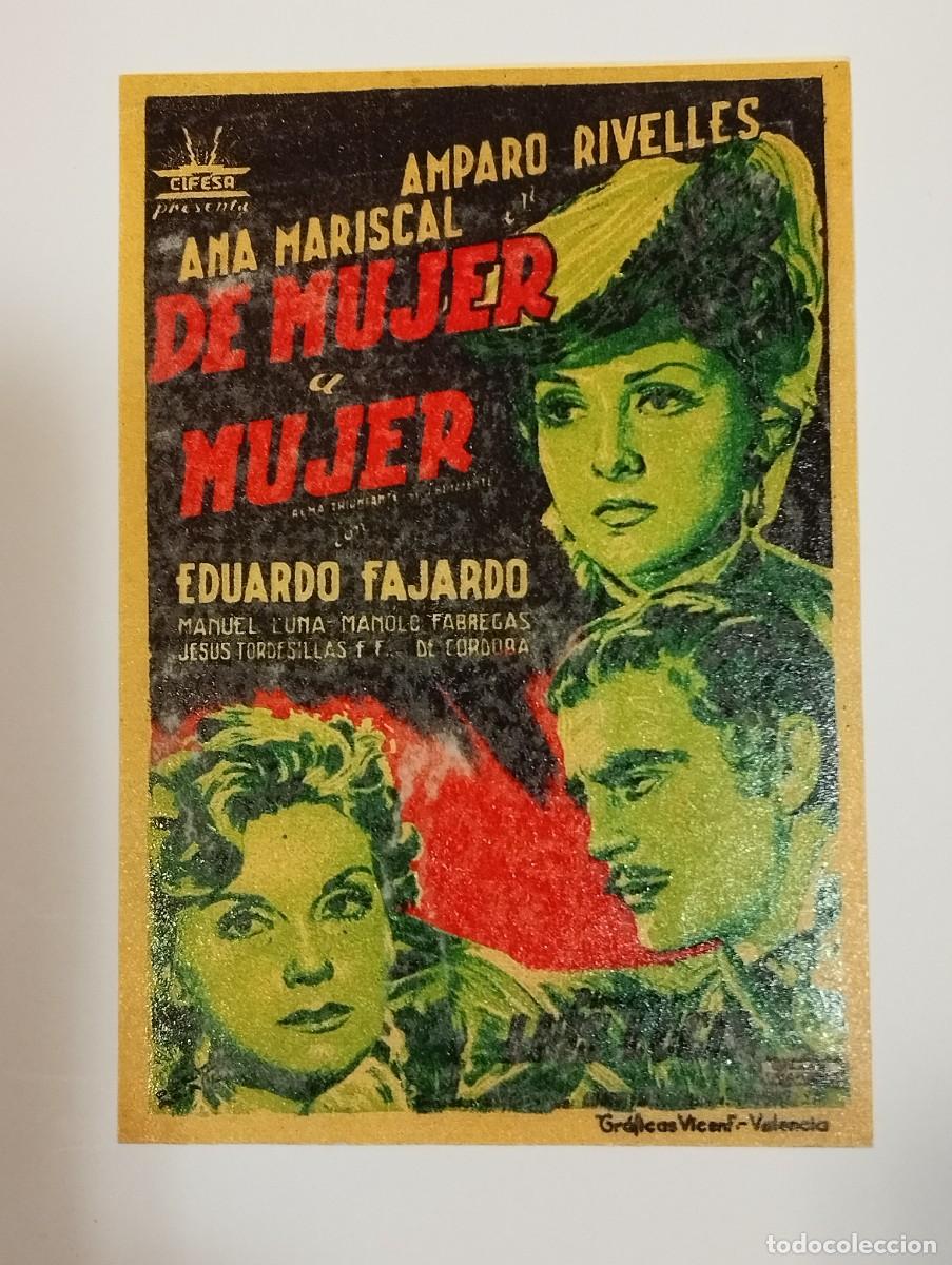 Cine: DE MUJER A MUJER. PROGRAMA DE CINE SENCILLO BARNIZADO. SIN PUBLICIDAD. - Foto 1