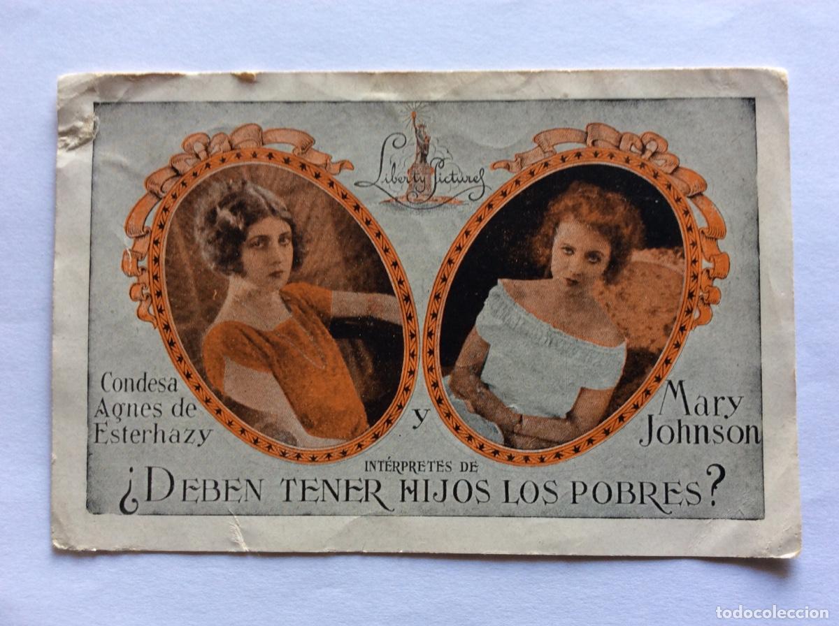 Cine: PROGRAMA TARJETA SIN CINE IMPRESO CINE MUDO DEBEN TENER HIJOS LOS POBRES MARY JOHNSON