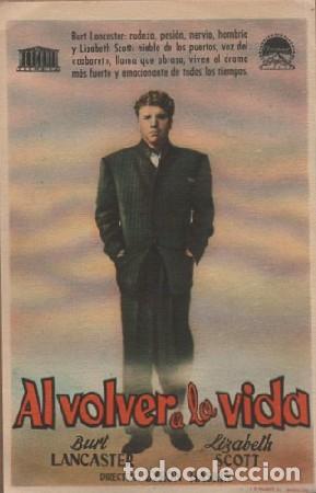 Cine: PROGRAMA DE CINE: AL VOLVER A LA VIDA PC-7850 - Foto 1