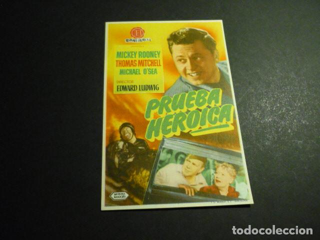  Flyers Publicitaires de films Anciens: PRUEBA HEROICA PROGRAMA DE CINE SIN PUBLICIDAD