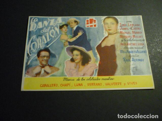 Folhetos de m&atilde;o de filmes antigos de cinema: LA DAMA DEL CORAZON PROGRAMA DE CINE SIN PUBLICIDAD