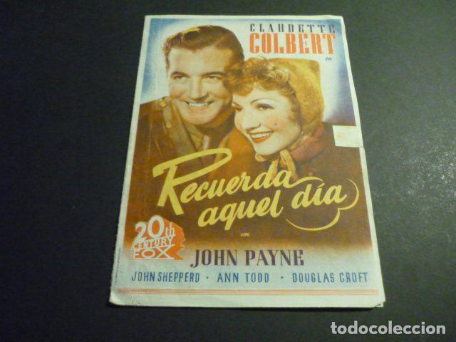 Cine: RECUERDA AQUEL DIA PROGRAMA DE CINE DOBLE CON PUBLICIDAD - Foto 1