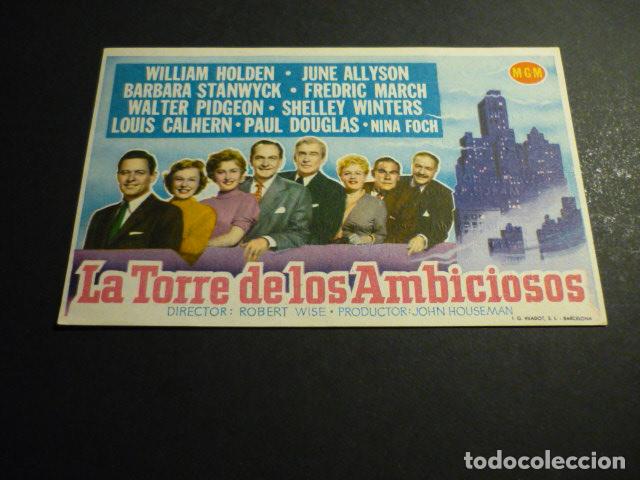 Folhetos de m&atilde;o de filmes antigos de cinema: LA TORRE DE LOS AMBICIOSOS PROGRAMA DE CINE CON PUBLICIDAD CINE AVENIDA