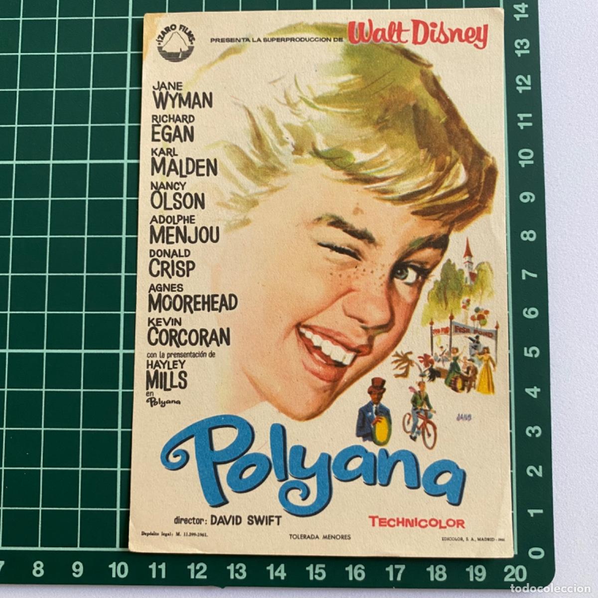 Cine: Programa Folleto de mano cine pelicula Polyana Walt Disney - Foto 1
