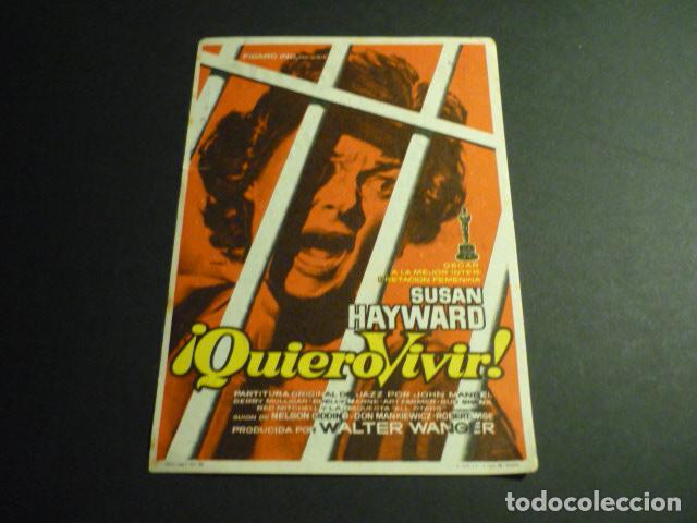  Flyers Publicitaires de films Anciens: QUIERO VIVIR PROGRAMA DE CINE CON PUBLICIDAD CINE TARRAGONA