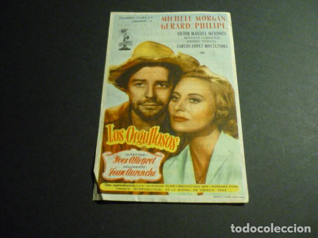  Flyers Publicitaires de films Anciens: LOS ORGULLOSOS PROGRAMA DE CINE CON PUBLICIDAD TEATRO COMICO LA LINEA DE LA CONCEPCION CADIZ