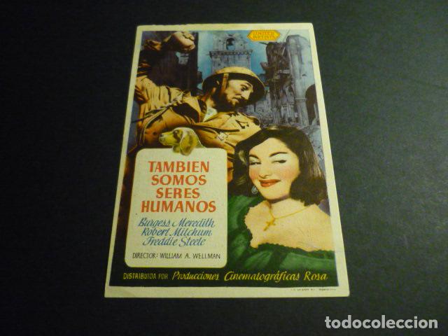  Flyers Publicitaires de films Anciens: TAMBIEN SOMOS SERES HUMANOS PROGRAMA DE CINE CON PUBLICIDAD CINE YAGO SANTIAGO DE COMPOSTELA