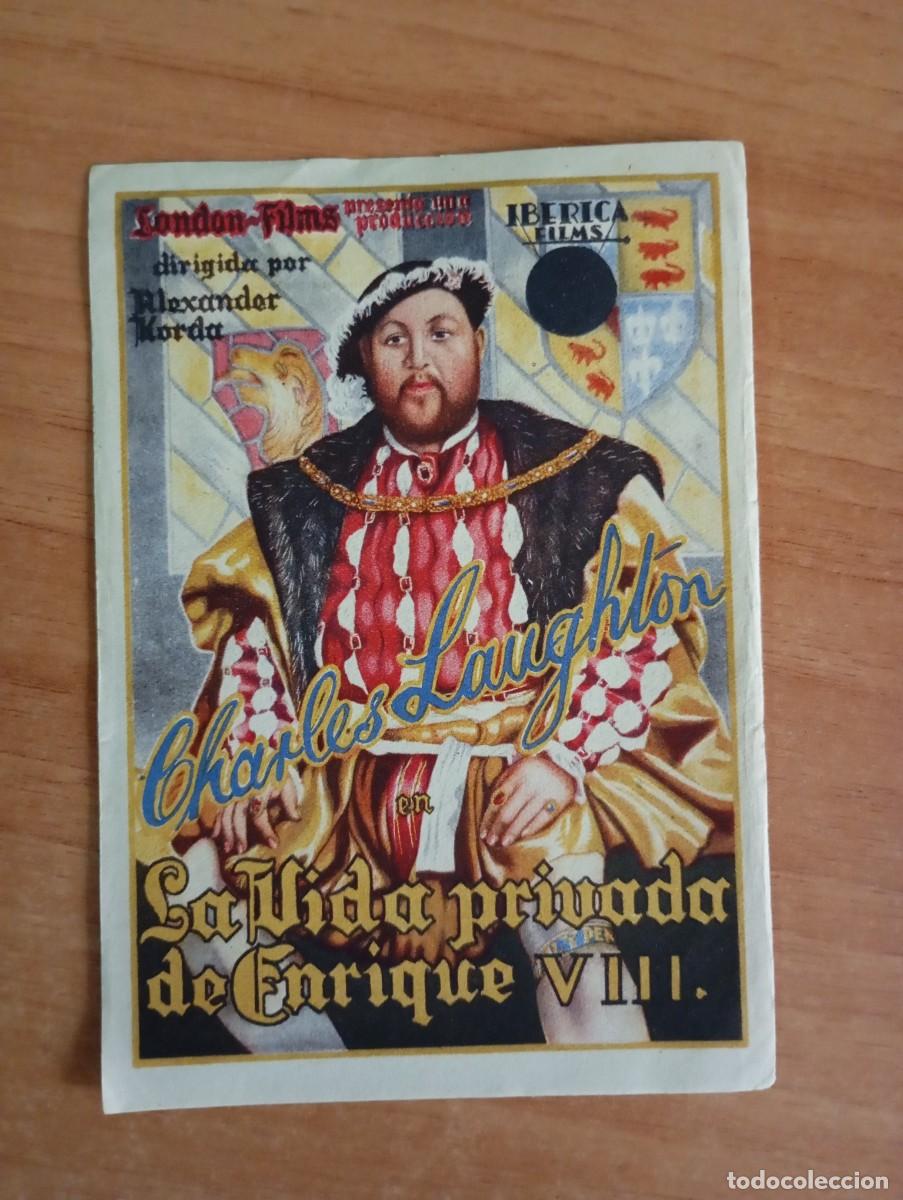  Flyers Publicitaires de films Anciens: AL2--PROGRAMA DE CINE---- LA VIDA PRIVADA DE ENRIQUE VIII