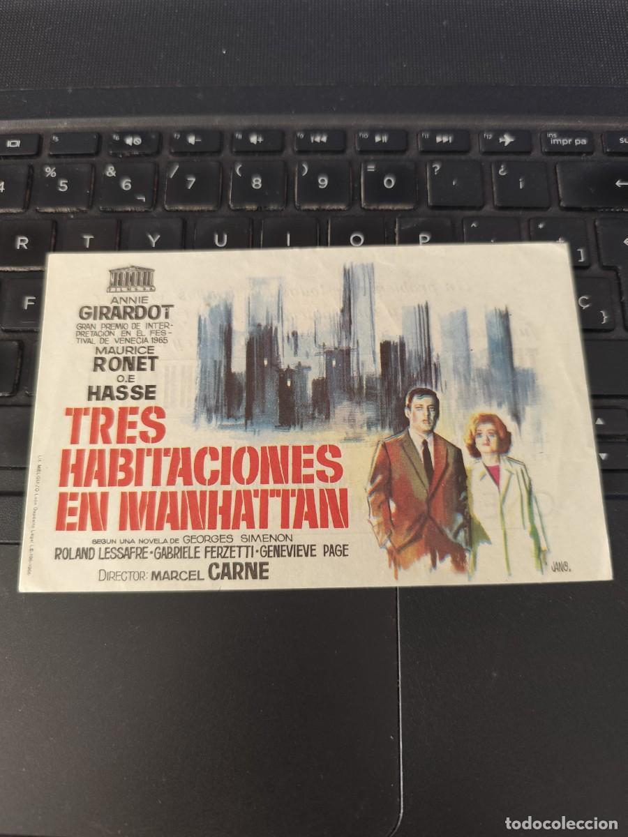  Foglietti di film di film antichi di cinema: Tres habitaciones en Manhattan con publicidad Cine Alb&eacute;niz M&aacute;laga