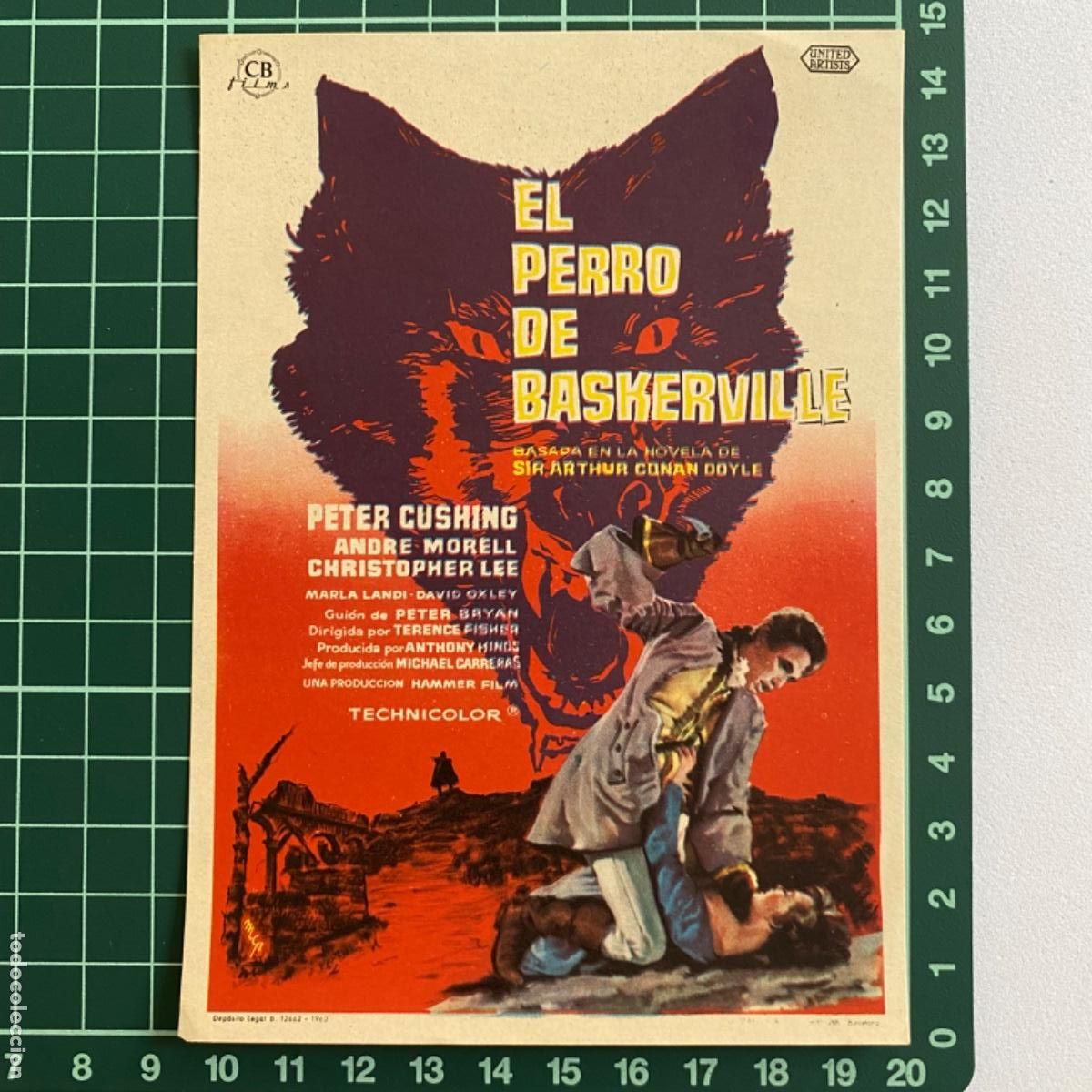 Cine: Programa Folleto de mano cine pelicula El perro de Baskerville - Foto 1