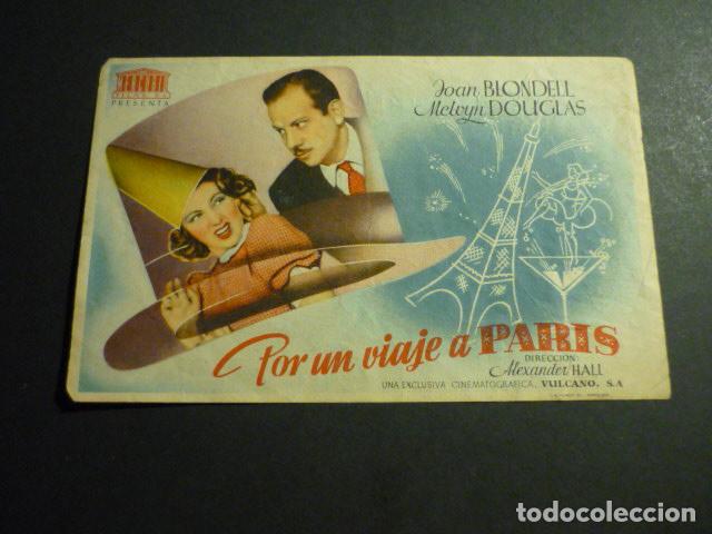 Cine: POR UN VIAJE A PARIS PROGRAMA DE CINE CON PUBLICIDAD CINE GOYA MADRID