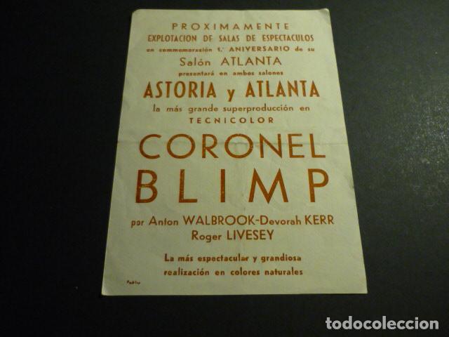 Cine: CORONEL BLIMP PROGRAMA DE CINE CON PUBLICIDAD CINES ASTORIA Y ATLANTA - Foto 2