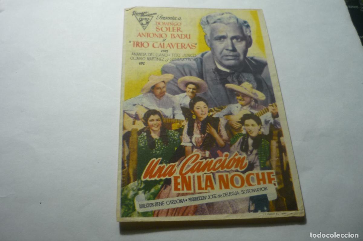Cine: programa una cancion en la noche,. domingo soler publicidad - Foto 1