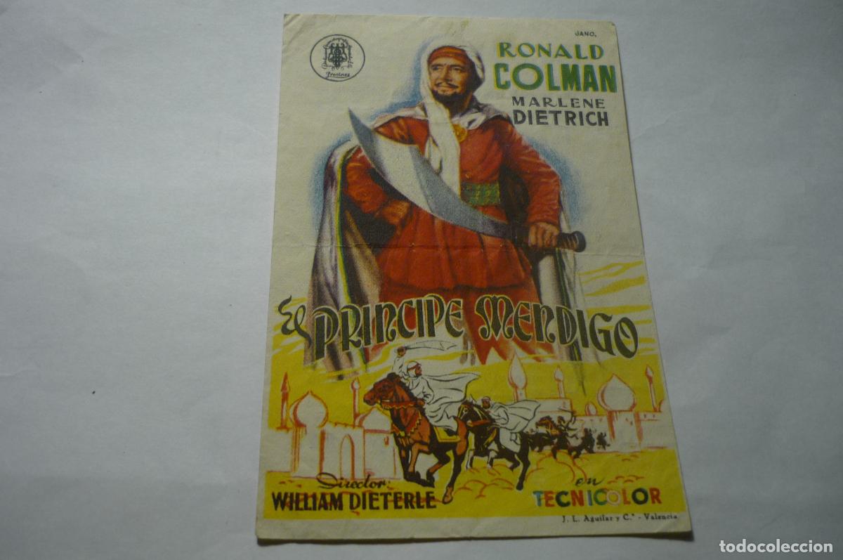  Flyers Publicitaires de films Anciens: programa el principe mendigo .-ronald colman.-publicidad cine el marino .- el grove