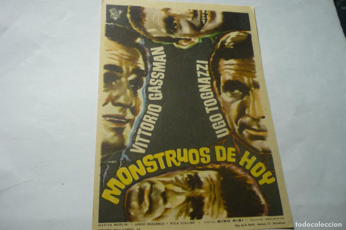 Cine: programa monstruos de hoy.-vittorio gassman publicidad - Foto 1