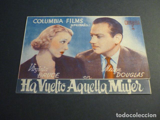 Kino: HA VUELTO AQUELLA MUJER PROGRAMA DE CINE DOBLE CON PUBLICIDAD CINE FANTASIO