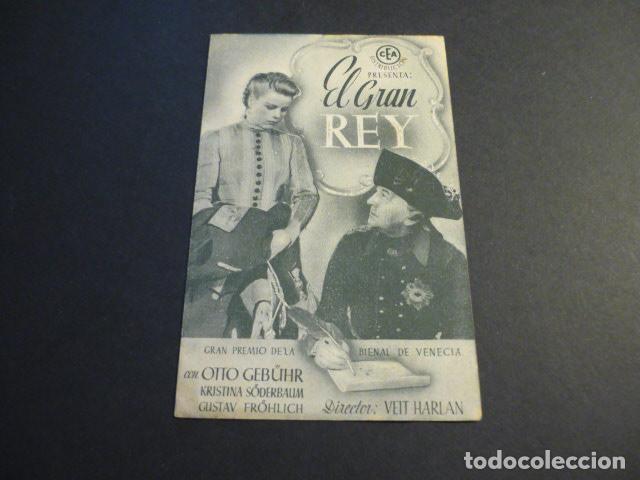 Folhetos de m&atilde;o de filmes antigos de cinema: EL GRAN REY PROGRAMA DE CINE DOBLE CON PUBLICIDAD CINE VICTORIA BARCELONA