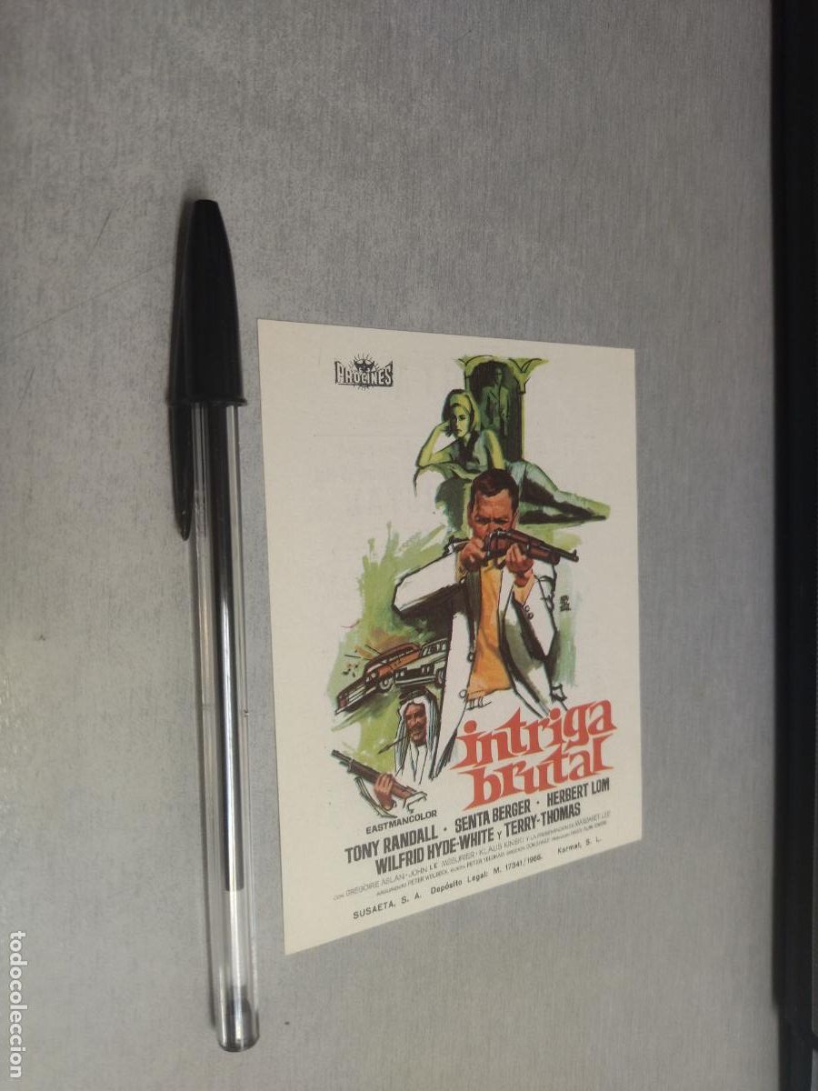  Flyers Publicitaires de films Anciens: INTRIGA BRUTAL / FOLLETO DE MANO - PUBLICIDAD CINE GLORIA A&Ntilde;O 1968