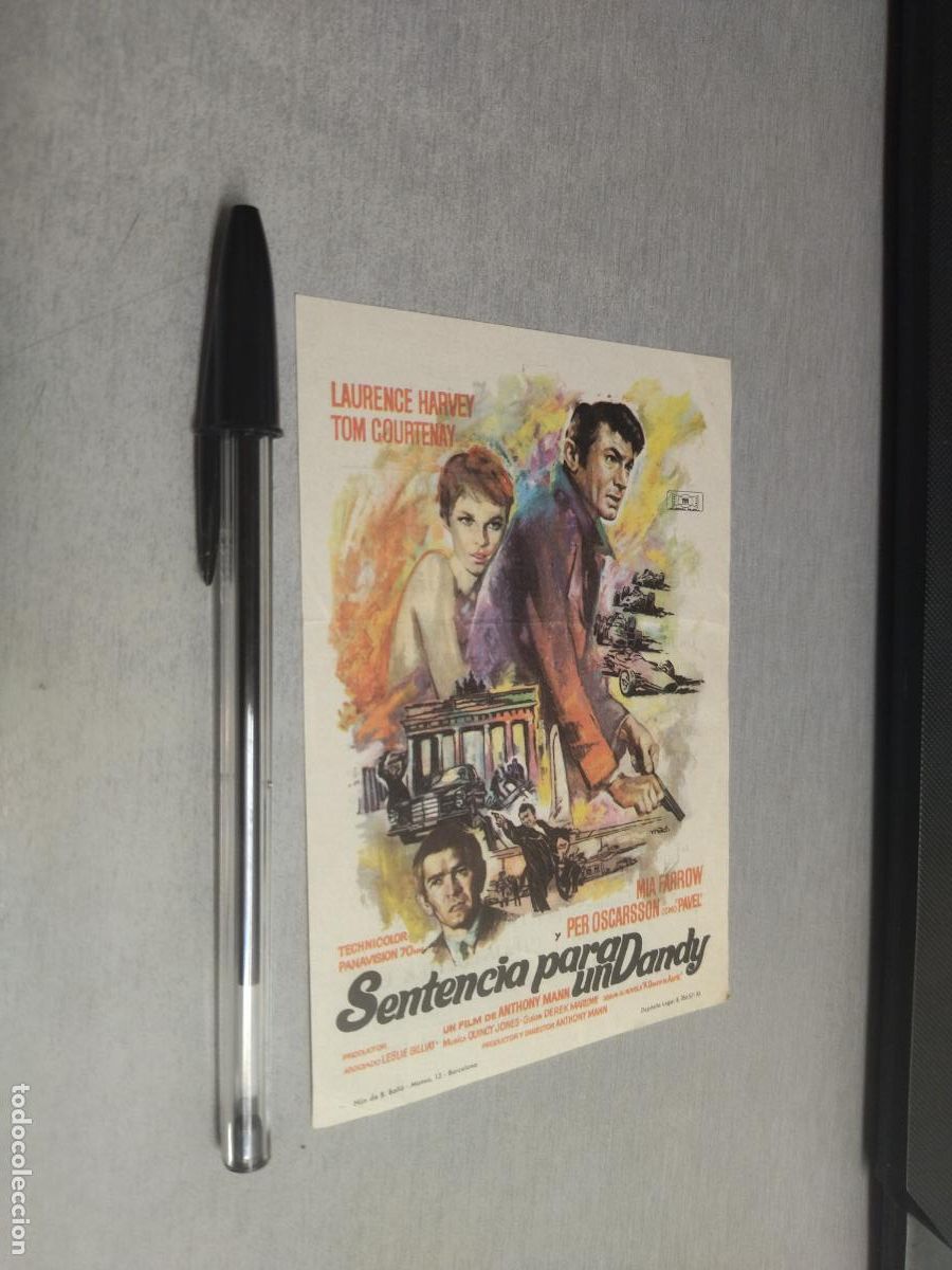  Flyers Publicitaires de films Anciens: SENTENCIA PARA UN DANDY / FOLLETO DE MANO - PUBLICIDAD CINE GLORIA A&Ntilde;O 1969