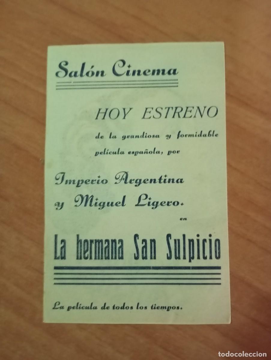 Cine: AL2.PROGRAMA DE CIENE ---LA HERMANA SAN SUPLICIO ct - Foto 2